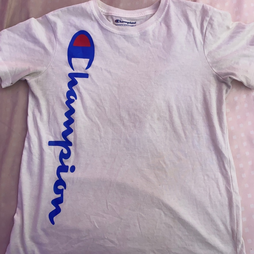 White  champion side script shirt